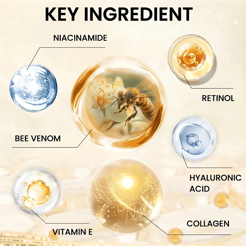 Crème Anti-Âge au Venin d'Abeille et Collagène - Raffermissant et Hydratation 24h