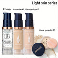 BEAUTY GLAZED Kit Maquillage Voyage 4 Pièces - Primer Anticerne Fond de Teint Poudre