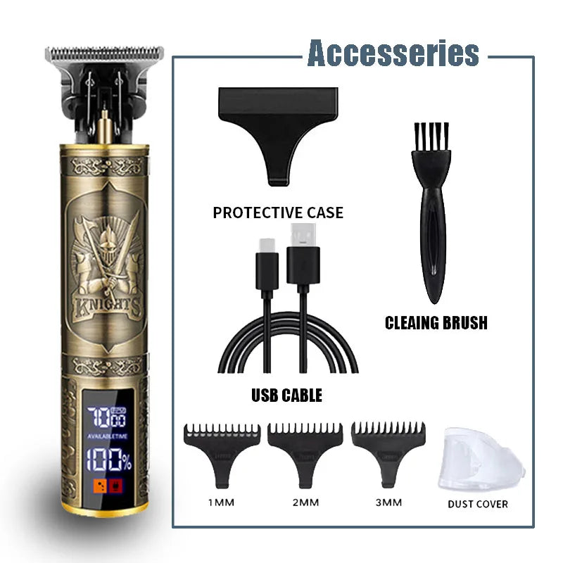 Tondeuse Électrique T9 Professionnelle USB - Coupe 0mm Portable pour Hommes