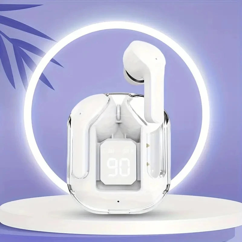 Écouteurs Bluetooth T2 Transparents – Son HiFi, Affichage LED, Compatible Xiaomi
