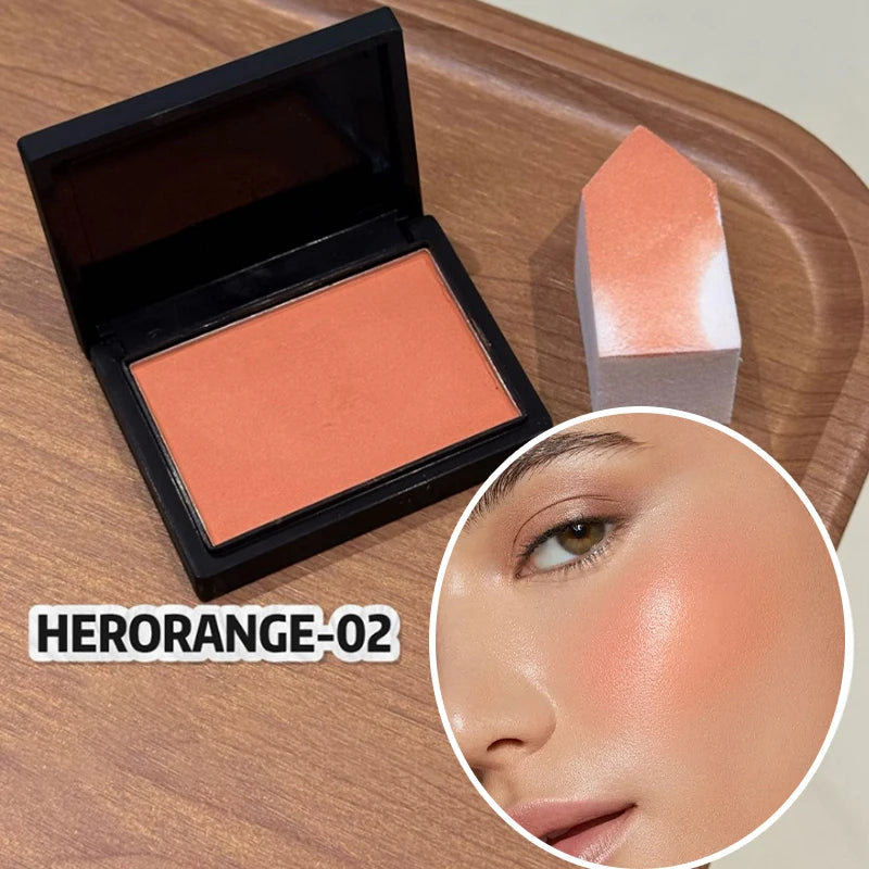 HERORANGE Blush Mat Longue Tenue - Texture Veloutée Naturelle et Waterproof
