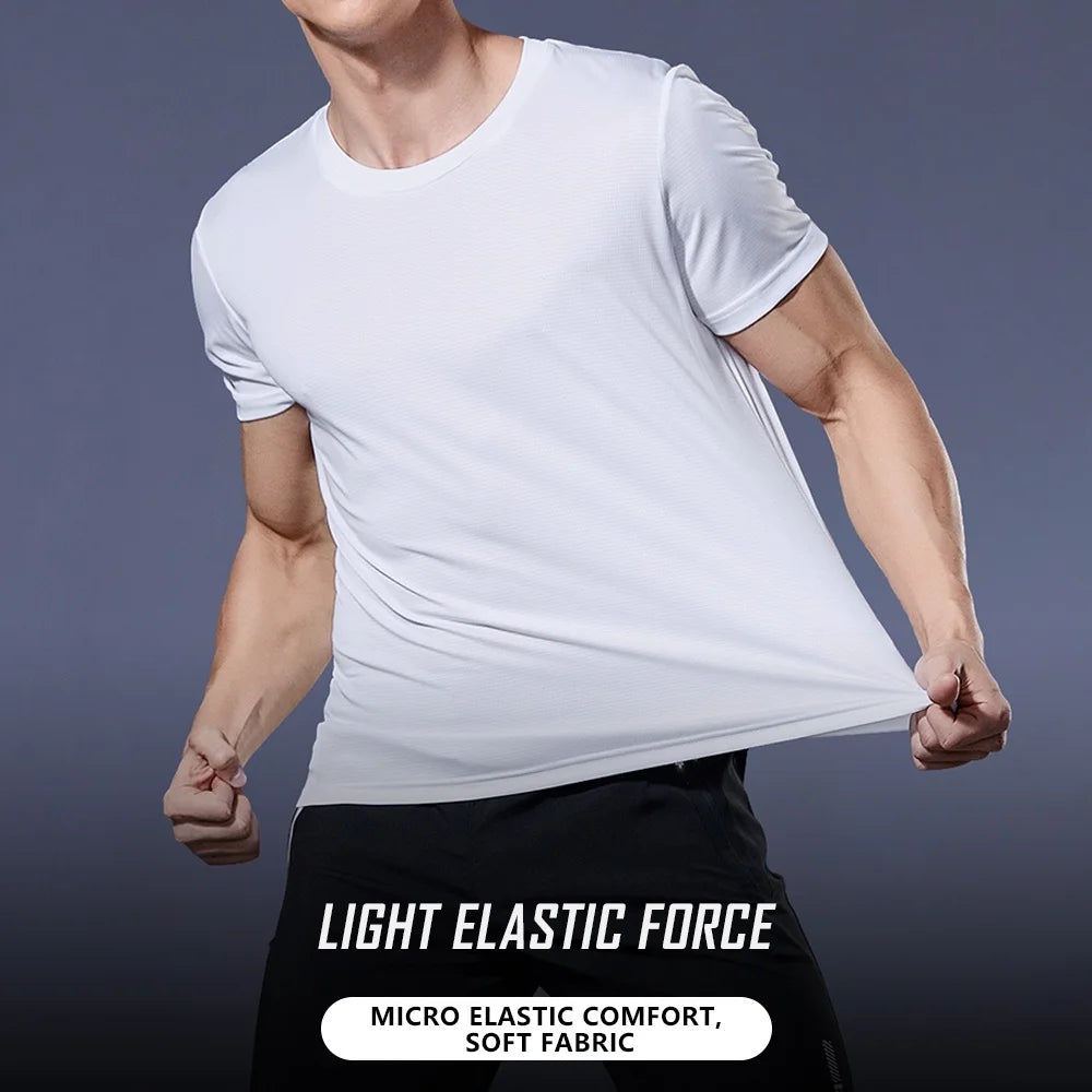 T-Shirt Entraînement Homme Séchage Rapide - Sport Gym Léger Col Rond