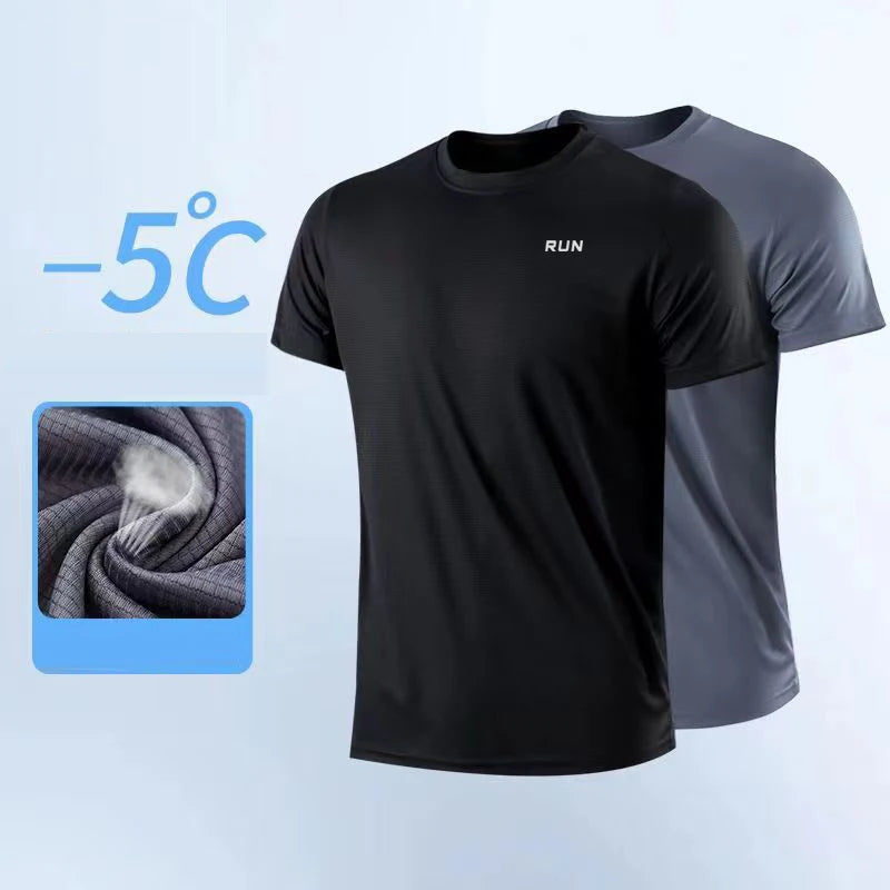 T-Shirt Entraînement Homme Séchage Rapide - Sport Gym Léger Col Rond
