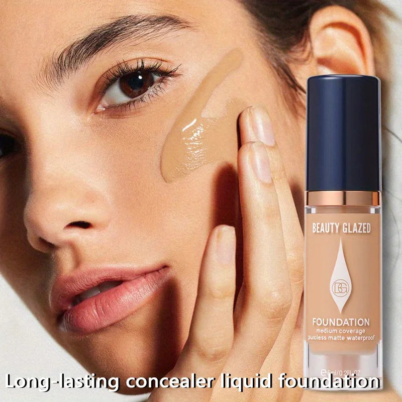 BEAUTY GLAZED Kit Maquillage Voyage 4 Pièces - Primer Anticerne Fond de Teint Poudre