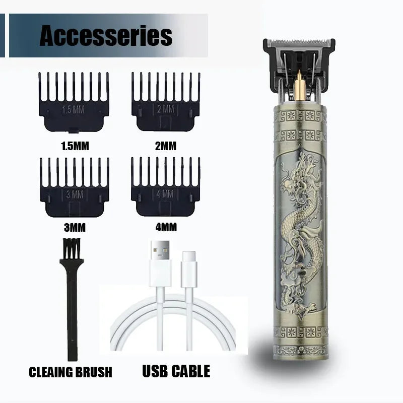 Tondeuse Électrique T9 Professionnelle USB - Coupe 0mm Portable pour Hommes