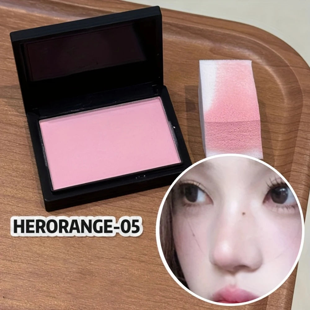 HERORANGE Blush Mat Longue Tenue - Texture Veloutée Naturelle et Waterproof