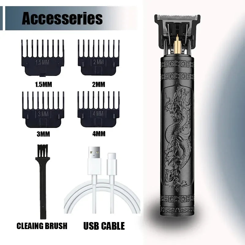Tondeuse Électrique T9 Professionnelle USB - Coupe 0mm Portable pour Hommes