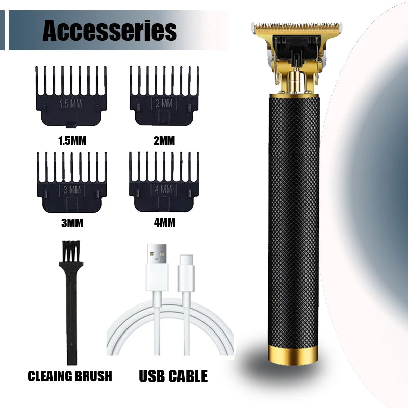 Tondeuse Électrique T9 Professionnelle USB - Coupe 0mm Portable pour Hommes