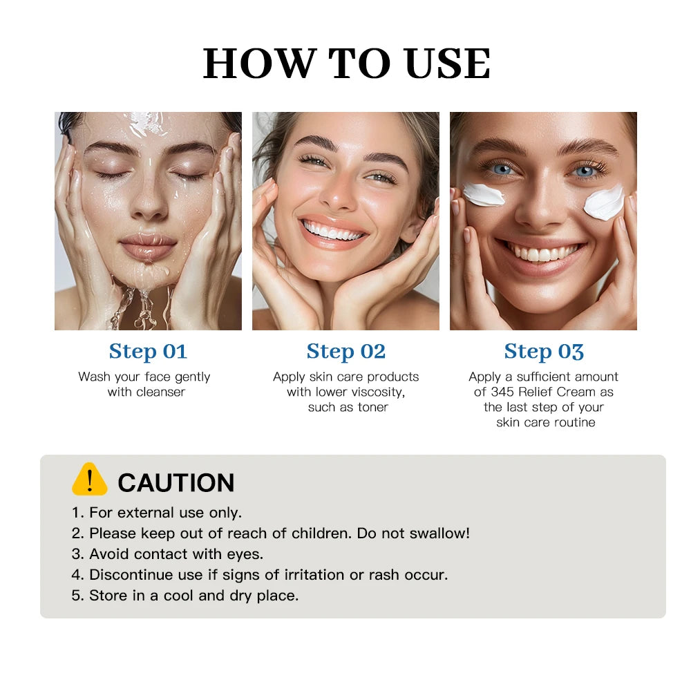 Crème Apaisante 345 Relief - Hydratation et Soin Anti-Imperfections