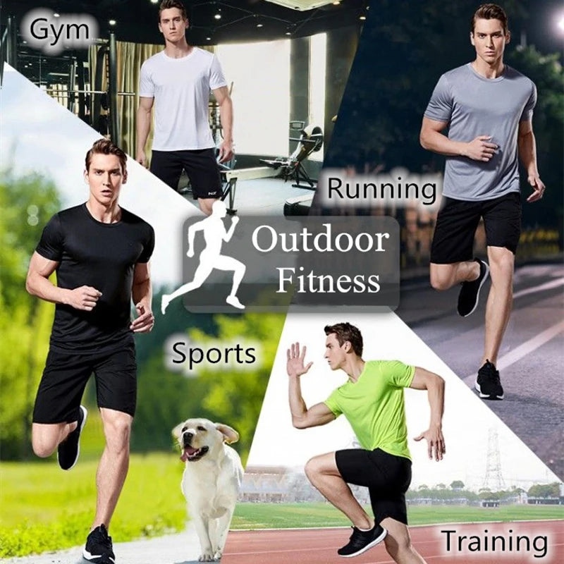 T-Shirt Entraînement Homme Séchage Rapide - Sport Gym Léger Col Rond