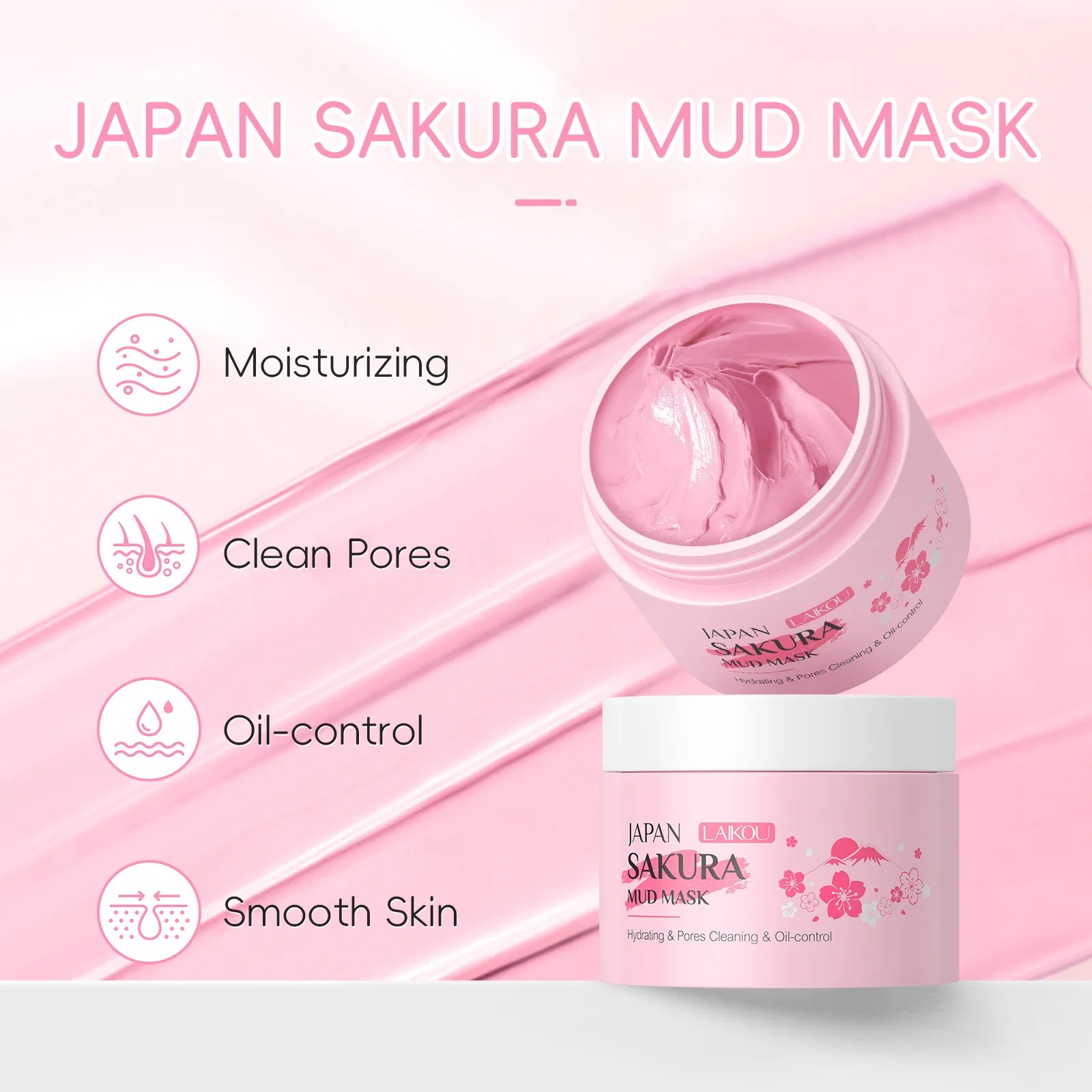 LAIKOU Masque Visage Sakura - Nettoyant Points Noirs Contrôle Sébum