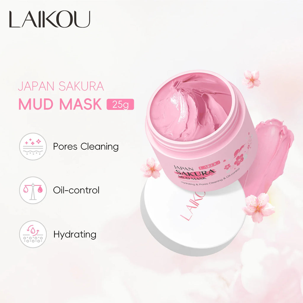 LAIKOU Masque Visage Sakura - Nettoyant Points Noirs Contrôle Sébum