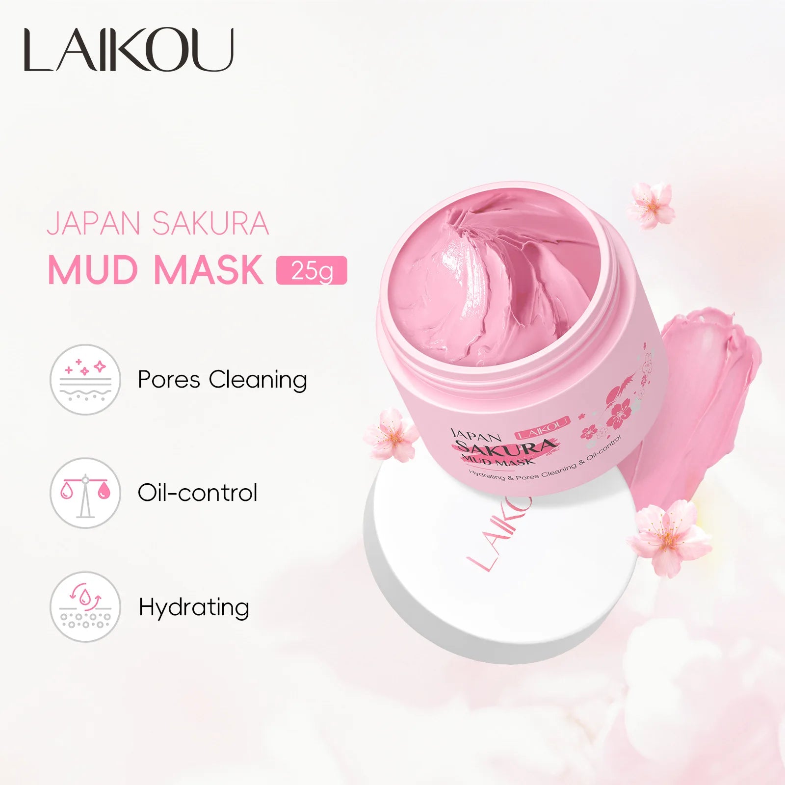 LAIKOU Masque Visage Sakura - Nettoyant Points Noirs Contrôle Sébum