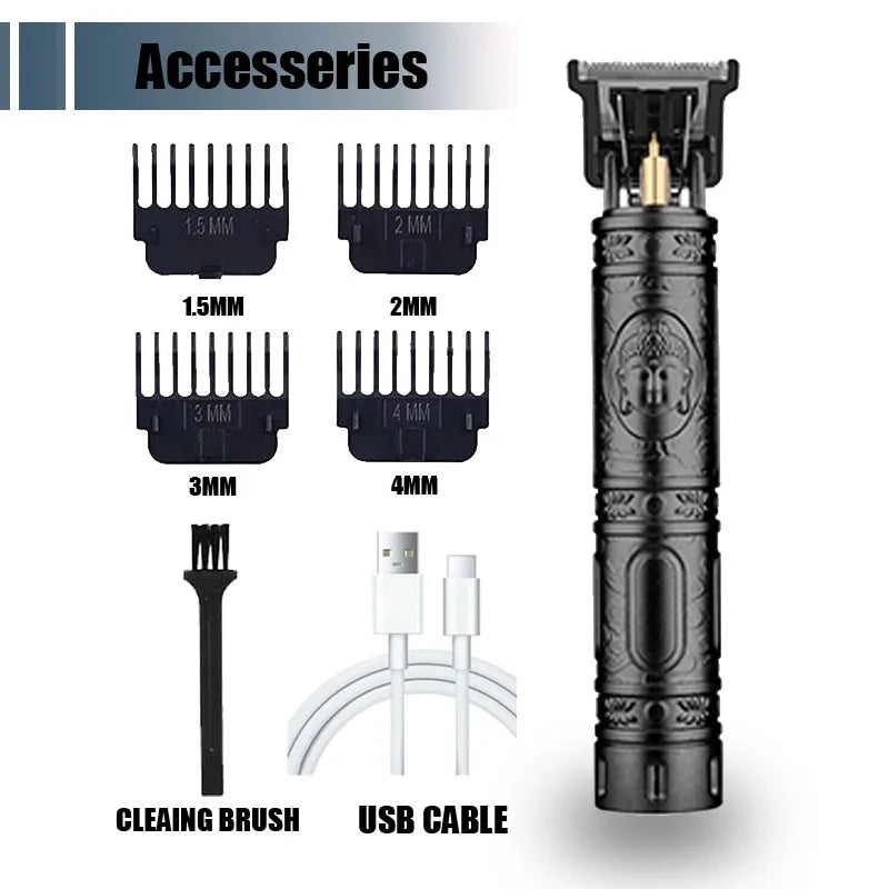Tondeuse Électrique T9 Professionnelle USB - Coupe 0mm Portable pour Hommes