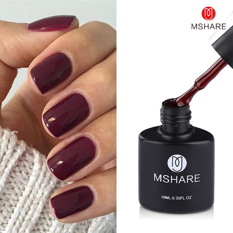 MSHARE Vernis Gel UV Semi-Permanent Mauve Violet - 10ml Lampe UV/LED