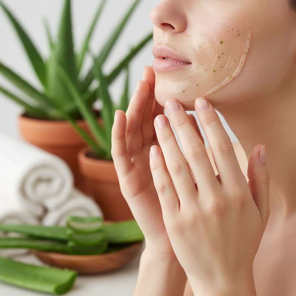 Application du gel exfoliant